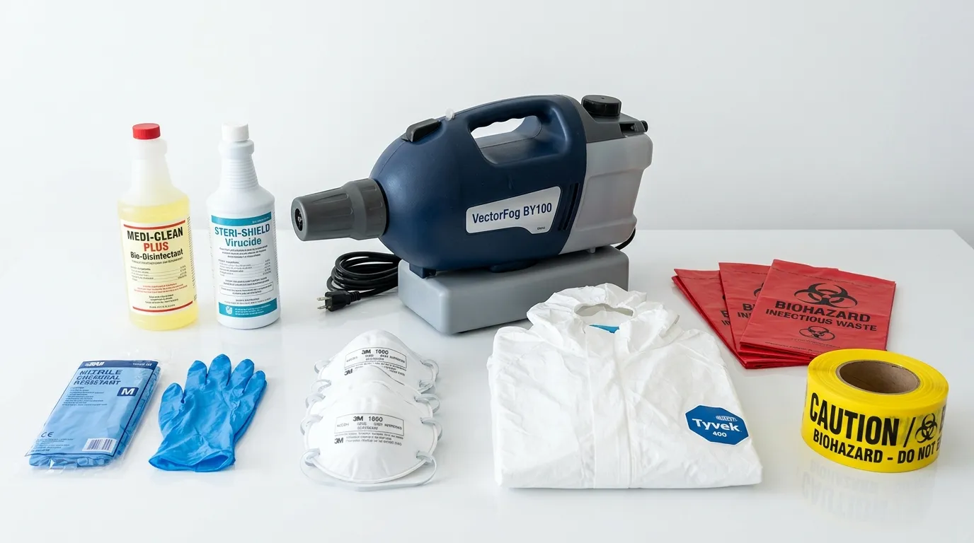 Professional biohazard remediation crew working in Stafford